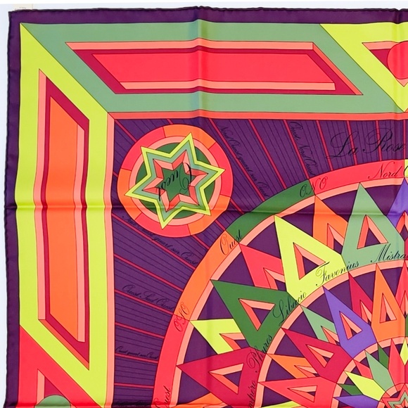 NWT Hermès scarf Carre 90 “La Rose des Vents” in Multi Color - Picture 7 of 10